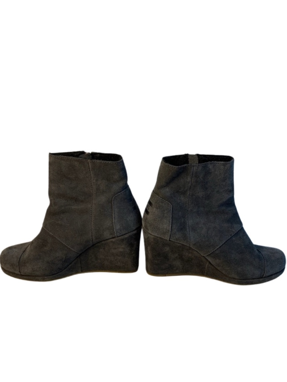 Toms Desert Wedge Booties Gray Suede Ankle Western Women’s 7.5 Boho Western Fall